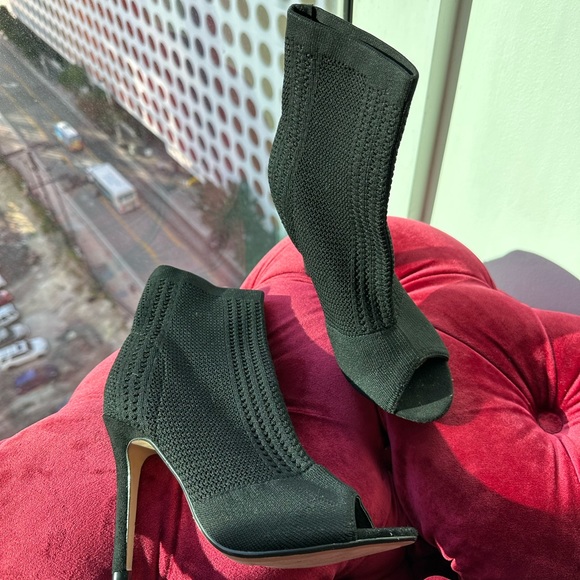 CATHERINE MALANDRINO ankle opentoe booties black size 6 (36) - Picture 8 of 8